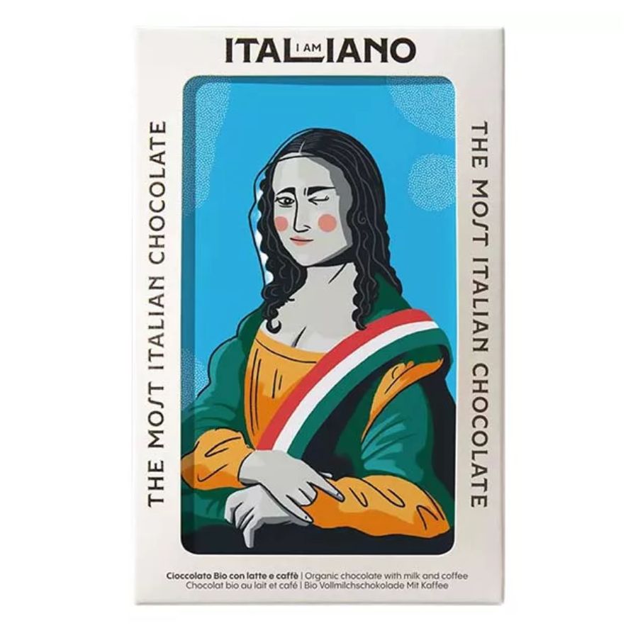 I am Italiano, Art - Gioconda, Organic Chocolate with Milk and Coffee 有機咖啡牛奶朱古力 50g