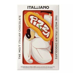 I am Italiano, Icons - Pizza, Organic Chocolate with Milk and Coffee 有機咖啡牛奶朱古力 50g