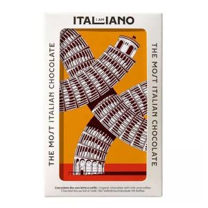 I am Italiano, Monuments - Tower of Pisa, Organic Chocolate with Milk and Coffee 有機咖啡牛奶朱古力 50g