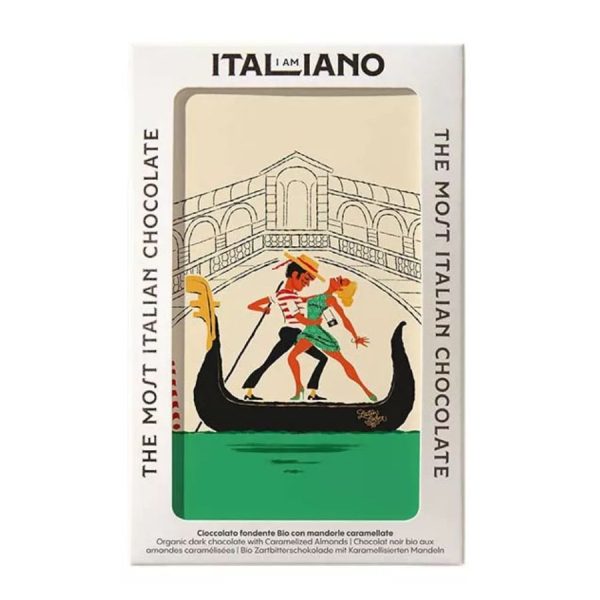 I am Italiano, Monuments - Venice, Organic Dark Chocolate with Caramelized Almonds 焦糖杏仁有機黑巧克力 50g