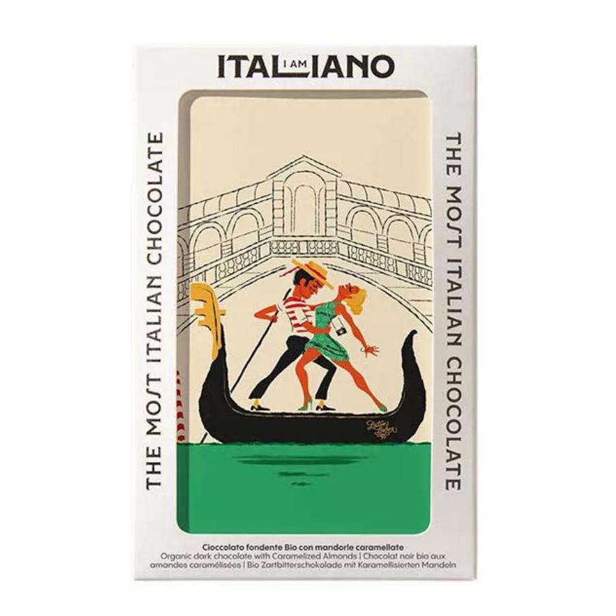 I am Italiano, Monuments - Venice, Organic Dark Chocolate with Caramelized Almonds 焦糖杏仁有機黑巧克力 50g