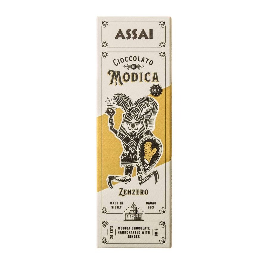 Assai, Modica IGP Chocolate with Ginger 莫迪卡IGP薑朱古力 80g